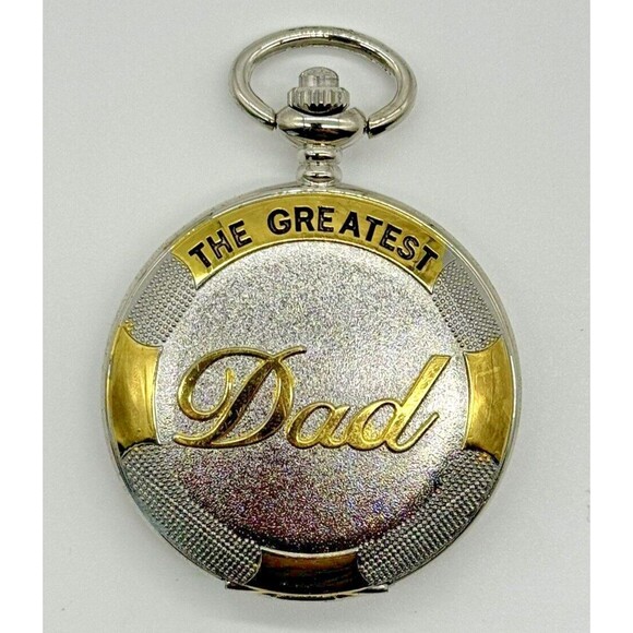 Greatest Dad Pocket Watch - Weiping Two Tone Quartz Movement New Battery Working - Picture 1 of 3